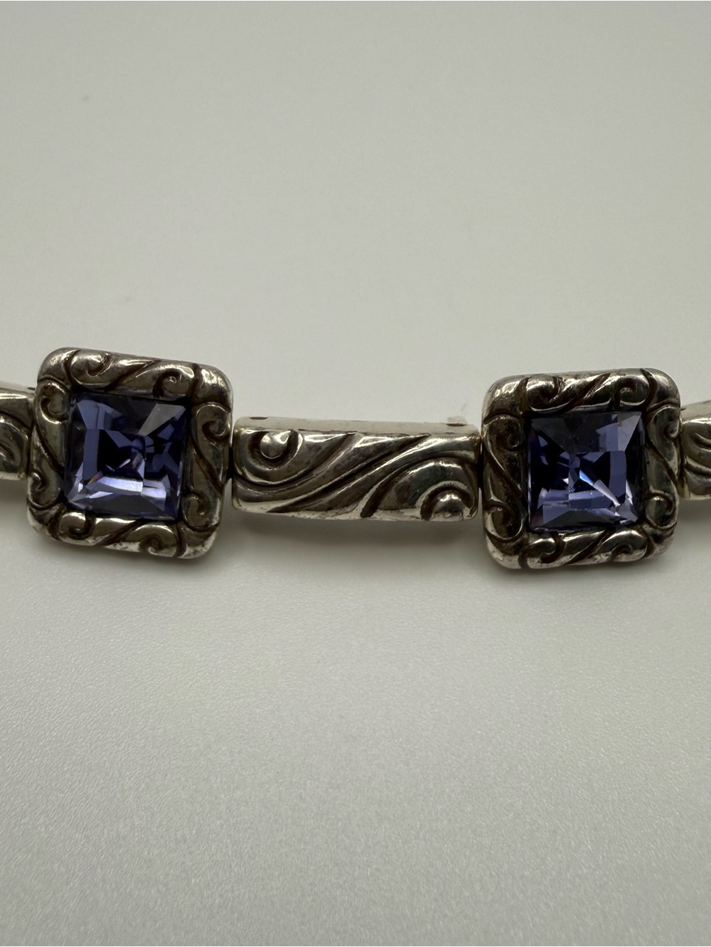 Brighton Silver-Tone Bracelet with Violet-Blue Stones - Picture 3 of 10
